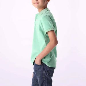 Polo de golf pour hommes de haute qualité, personnalisé, imprimé, à manches courtes, uni, avec logo brodé, 100 % coton tricoté, anti-plis - Product Image 2