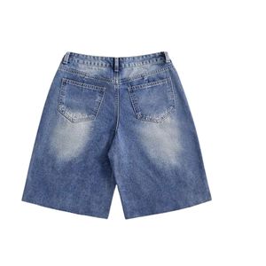 Shorts de Mezclilla Personalizados Estilo Y2K con Pedrería Cruzada para Mujer, Vintage, Patchwork, Holgados, Estilo Harajuku Gótico, Streetwear, Pierna Ancha, Bermudas - Product Image 2