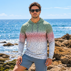 Camiseta de pesca de poliéster sublimable personalizada, sudadera con capucha de alto rendimiento para pesca, camiseta con capucha para equipos de pesca - Product Image 2