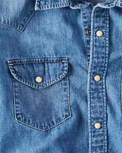 Chemise en jean pour homme de haute qualité, best-seller, design personnalisé OEM, nouvelle mode, fermeture à boutons en corne, motif à carreaux - Product Image 6