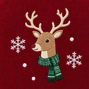 Unisex <b>Christmas</b> Red Embroidered Pocket Pullover <b>Hoodie</b> Reindeer Snowflake Graphic Fleece Sweatshirt Casual Winter Holiday - Product Image 4