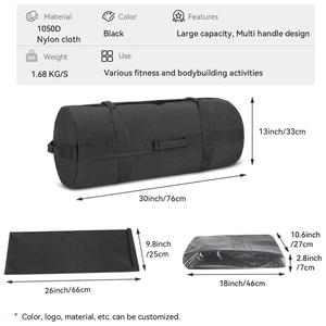 Saco de Arena para Fitness de Nailon 1050D Negro, Bolsa de Entrenamiento Resistente con Múltiples Asas y Gran Capacidad para Entrenamiento en Casa o Gimnasio - Product Image 1