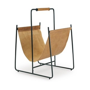 Porte-revues rectangulaire rustique en cuir à trois niveaux avec pieds en fer - Design minimaliste - Vente en gros - Artisanat de Saharanpur - Product Image 1