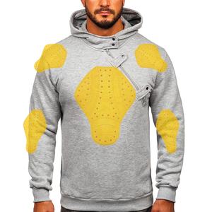 Forro reforzado de 3 capas a prueba de viento resistente a la abrasión, talla grande, Sudadera con capucha multifuncional para motocicleta, cremallera de marca - Product Image 1