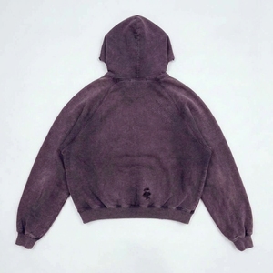 Sweat à capuche unisexe surdimensionné en coton 100% vieilli, écologique, 450g, avec logo personnalisé, style streetwear vintage, vente en gros - Product Image 3