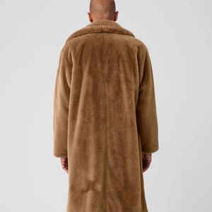 Manteau en fausse fourrure de luxe pour homme - Manteau long en fausse fourrure élégant et chaud avec un design classique, idéal pour les occasions décontractées, les fêtes - Product Image 2