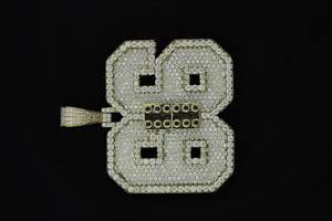 Colgante de Letra y Número con Incrustaciones de Moissanita para Hombre, Personalizado, Estilo Hip Hop, Lujoso, Chapado en Oro, Plata de Ley 925 Certificada - Product Image 4