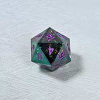 Ensemble de dés DND en résine verte écologique, fait main, dégradé, 7 pièces, polyédriques, à bords vifs, pour jeux de rôle Dungeons & Dragons