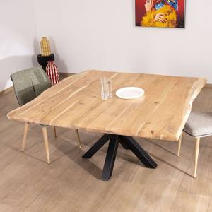 Mesa de comedor Vandana Ivory Frame de 120 cm en madera de acacia con patas cruzadas de metal 3D - Product Image 2