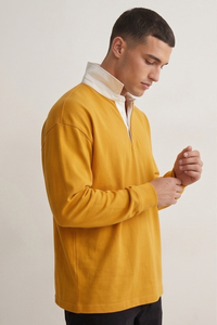 Polo Homme Oversize à Épaules Tombantes, Col Rabattu, Coupe Ample, Style Urbain - Product Image 5