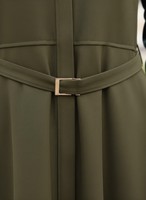 Abaya Maxi Élégante et Modeste pour Femme, Manches Longues, Unie, Ceinturée, Tenue Islamique Décontractée, Coupe Ample, Robe Longue, en Polyester Respirant
