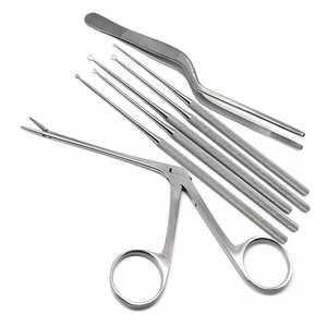 Juego Quirúrgico ENT Ortopédico para Extracción de Cera de Oído, 7 Piezas, Acero Inoxidable, Pinzas de Cocodrilo, Anillas para Oído, Pinzas de Bayoneta, Herramientas para Otoscopio - Product Image 1