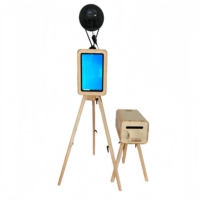 Photomaton en bois de 18,5 pouces pour impression en libre-service, compatible iPad, appareil photo reflex numérique, pour fêtes et mariages 2.0 (1 avis) 4 vendus