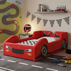 Cama Plegable para Niños Pequeños con Material Ecológico y Duradero, Tapicería Moderna de Terciopelo para Dormitorio o Jardín de Infancia - Product Image 1