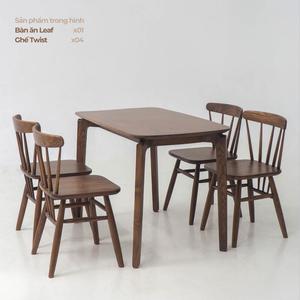 Minimalist Eco-Friendly Durable Foldable <b>Solid</b> <b>Wood</b> Dining <b>Table</b> Set with Chairs Rectangle/Round Shape - Product Image 4