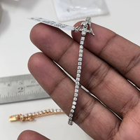Pulsera de Plata de Ley 925 con Diamantes CVD Facetados - Certificación IGI, Joyería para Fiestas y Regalos