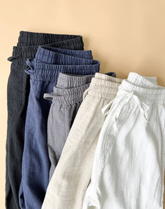 Pantalon décontracté fin pour homme, pantalon long ample et léger en lin pour l'été - Product Image 1