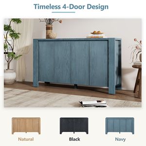 Retro 4-Door <b>Sideboard</b> with Distressed Finish and Adjustable Shelves for Dining Room <b>Kitchen</b> and Living Room - Product Image 5