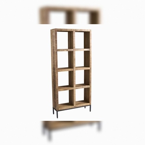 Vandana Elegant Line IRON CRAFT 176cm mango Wood <b>Bookcase</b> Eight Compartments <b>Industrial</b> Design - Product Image 4