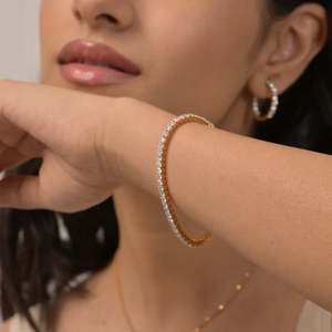 Bracelet tennis élégant en moissanite ronde, pierres de 45 mm, 7 pouces, argent sterling 925, or 10k 14k 18k, platine, luxe - Product Image 1