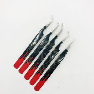 Customized Professional Eyelash Extension <b>Tweezers</b> Smooth Handle Silver Tip <b>Tweezers</b> With Custom Logo Sustainable Paper Coating - Product Image 6