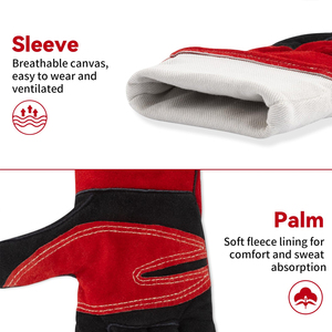 Gants de sécurité anti-coupure de qualité supérieure en cuir de vachette personnalisé avec logo imprimé sur mesure et protection TPR contre les chocs - Product Image 2