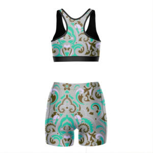 Ensemble 2 pièces de sport pour femme, couleur unie, soutien-gorge de sport dos croisé et taille élastique, respirant, haute qualité, vente en gros personnalisée - Product Image 2