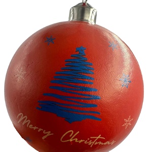Décoration d'arbre de boule de Noël personnalisée en bagasse écologique Papier biodégradable fabriqué en naturel Remplacer la boule d'impression à suspendre en plastique - Product Image 2