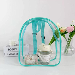 Outdoor Back Pack <b>Jelly</b> Storage Zipper Gift Bag Anti-Static <b>Clear</b> Pvc Backpack Transparent Bags High School Wholesale Price - Product Image 4