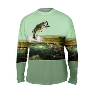 เสื้อตกปลาผู้ชาย แขนยาว ระบายอากาศ แห้งเร็ว โพลีเอสเตอร์ ป้องกันรังสียูวี เสื้อเจอร์ซีย์ตกปลา ลายปลาแมฮีแมฮี รับผลิตตามแบบ (OEM) ขายส่ง - Product Image 3