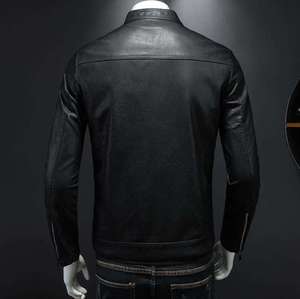 SMART SHINE ENTERPRISES <b>Men</b> Premium Genuine <b>Leather</b> <b>Jacket</b> Casual Soft Comfortable Durable Full Zip Stand Front Regular Fit - Product Image 4