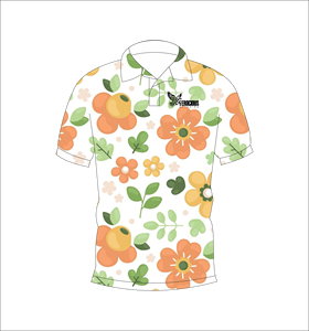 เสื้อโปโลพิมพ์ลายดอกไม้พาสเทล เสื้อกอล์ฟแขนสั้นลำลอง ชุดทีมกีฬา - Product Image 1