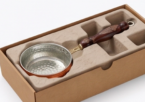 Handmade Rose Gold Copper Sauce <b>Pan</b> With Hammered Design And Wood Handle Vintage Kitchenware For Gas And <b>Induction</b> Cooker Use - Product Image 6