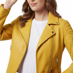 Chaqueta de Cuero para Mujer Hecha en Pakistán, Venta al por Mayor, Chaqueta de Invierno Tejida Transpirable y Ecológica - Product Image 6