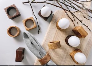 Anneau de serviette en bois naturel écologique, camping, mariage, table à manger, décoration de la maison, fait main, durable, classique, meilleur prix - Product Image 3