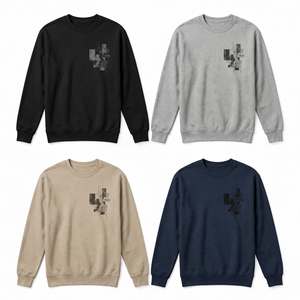 Sweat-shirt col rond vert olive épais personnalisé streetwear pull homme surdimensionné en molleton de coton à manches longues Circuit - Product Image 6