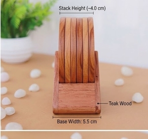 Wood Coaster Set 6 Pcs Laser Etched Some Hot Tea For My Home Reusable Bar Mat Classic Style Home <b>Drinkware</b> <b>Accessories</b> - Product Image 6