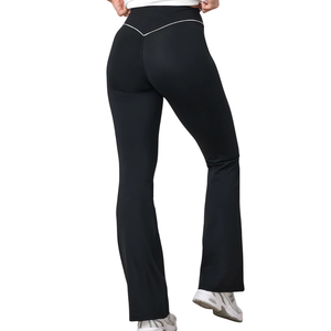Leggings de yoga taille haute pour femmes, longueur cheville, en Spandex/Nylon, extensibles, doux et confortables, avec poche invisible, en tissu tricoté 180g - Product Image 3