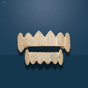 High Quality Moissanite Grillz 925 Sterling <b>Silver</b> Iced Out Grillz <b>Top</b> Bottom Custom Fit Luxury Bling Grillz - Product Image 2