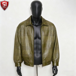 Chaqueta de Cuero Genuino de Cordero PU Roja de Invierno para Hombre, Estilo Motero Vintage, Reversible, con Lentejuelas y Patrón de Corazón, de Alta Calidad, Personalizada OEM - Product Image 3