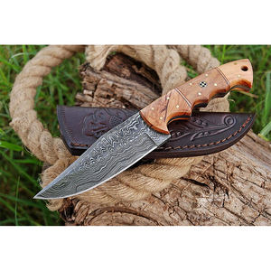 Couteau à lame fixe en acier Damas fait main, style cowboy, pour la chasse et le camping, vente en gros de couteaux de cowboy - Product Image 4