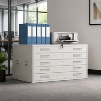 Archivador Metálico para Mapas, con Múltiples Cajones, Almacenamiento de Dibujos y Datos, Archivador para Planos Arquitectónicos, Archivador Plano de Metal para Almacenamiento de Arte
