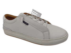 Zapatillas Deportivas de Piel Vacuna Blanca para Hombre Dlords, con Cordones, Puntera Transpirable, Entresuela de EVA, Suela de TPR, Ligeras, Amortiguadoras de Impactos, para Caminar - Product Image 1