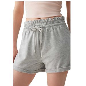 Shorts décontractés en coton pour femmes avec logo personnalisé, taille haute, cordon de serrage, shorts de détente d'été, vente en gros OEM - Product Image 3