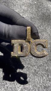 Pendentif personnalisé en moissanite avec nom en lettres, en argent 925, bijoux hip-hop, breloques initiales pour cadeaux - Product Image 4