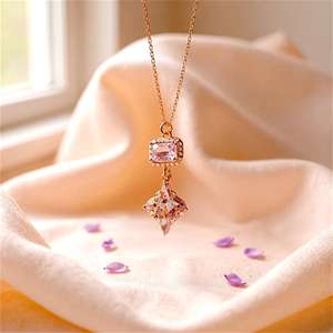 Colgante de Amatista en Plata de Ley 925 con Baño de Oro de 14K, Joyería Nupcial Morada, Collar con Piedra Preciosa, Regalo - Product Image 5