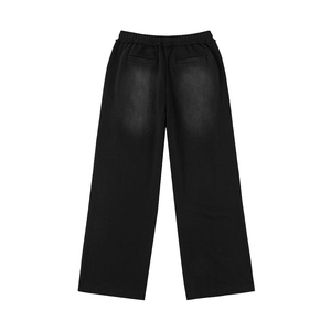 Pantalon de survêtement noir pour homme à taille élastique avec strass en cristal, décontracté, tricoté, mi-lourd, personnalisé, vintage, unisexe - Product Image 2