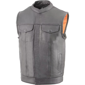 Men's Autumn Casual Square Collar Motorbike Biker Vest New 100% Bamboo Fiber Comfortable Customizable Plus Size Breathable - Product Image 2