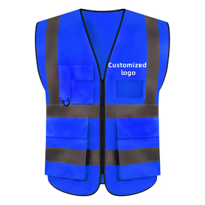 Gilet de sécurité réfléchissant vert fluorescent haute visibilité pour homme, respirant, en maille, avec poches, col en V, décontracté - Product Image 6