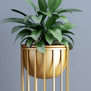 23.6 \ "moderna fioriera interna in metallo dorato con supporto per mobili da soggiorno o esposizione di piante - Product Image 3